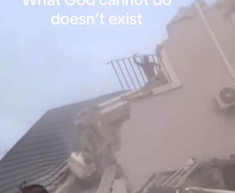 Nigerian lady expresses gratitude for escaping death after house she’s living in collapsed