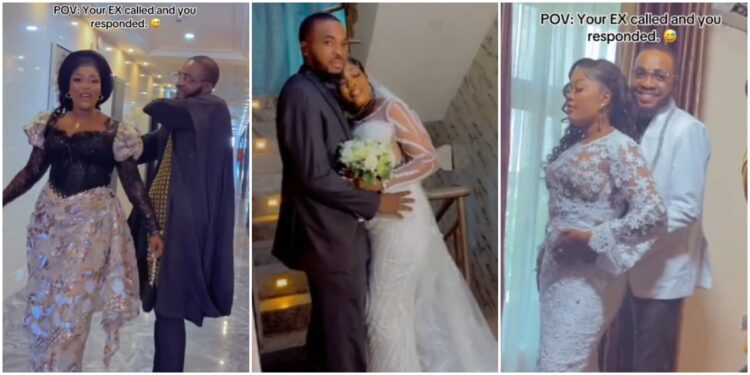 Nigerian lady reconciles with ex-boyfriend after breakup, marries him, shares adorable video online