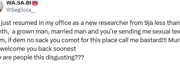 Nigerian lady vows to ensure her male colleague who sent her sexual texts is sacked and deported