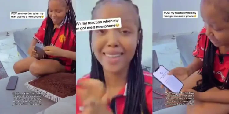 Nigerian lady’s reaction trends as boyfriend buys her iPhone 12 Pro Max after Xs Max breaks