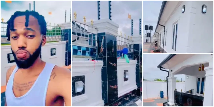 Nigerian man celebrates building his dream house after years of struggle abroad