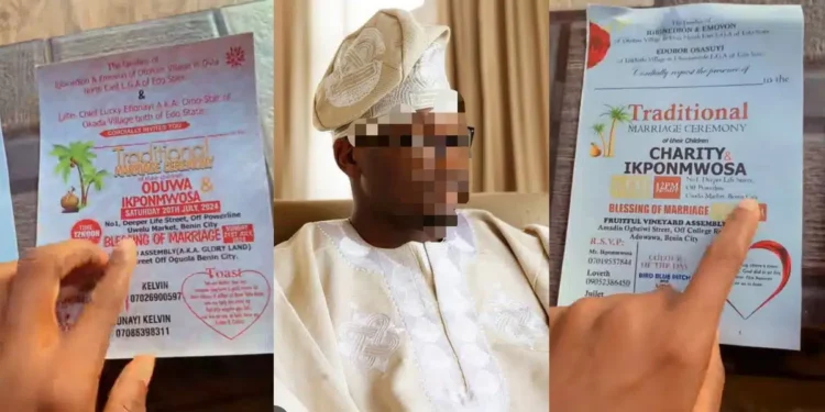 Nigerian man plans secret weddings with two women in Benin church on different dates