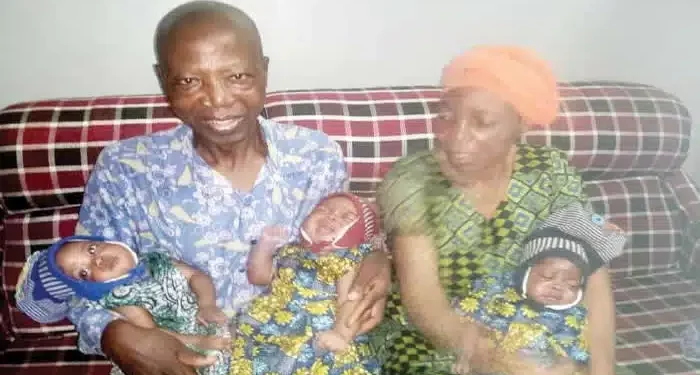 Retired teacher cries for help as wife welcomes triplets after 24 years