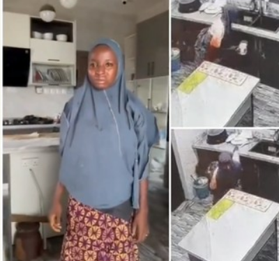 CCTV Captures Moment Maid Urinated In Her Madam’s Mug In The Kitchen (video)
