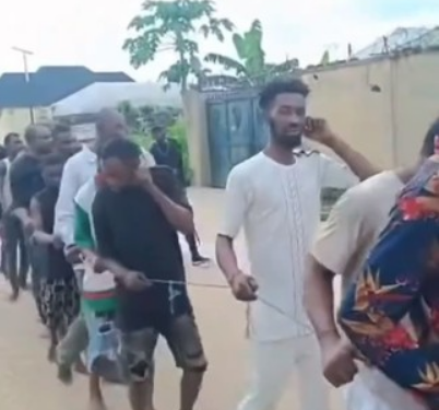 Men Caught & Paraded By Vigilante In Port Harcourt For Smoking Meth