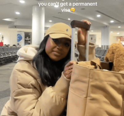 Lady heartbroken as she returns home after 8 years in Australia over struggle to secure permanent Visa