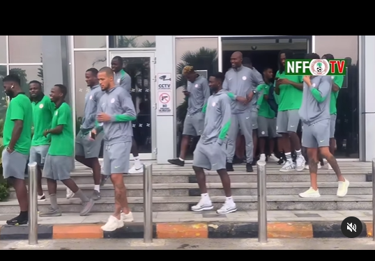 Super Eagles’ squad out for team walk ahead of AFCON qualifiers against Benin Republic (video)