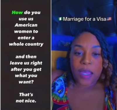 US Lady Complains About Nigerian Men Coming To US & Abandoning Their Wives (Video)
