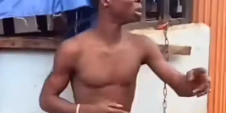 Thief caught and made to dance to hit songs while chained to burglary in viral video