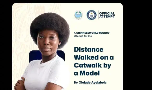 Nigerian model aims to break 41-year-old catwalk Guinness World Record with 96-hour attempt