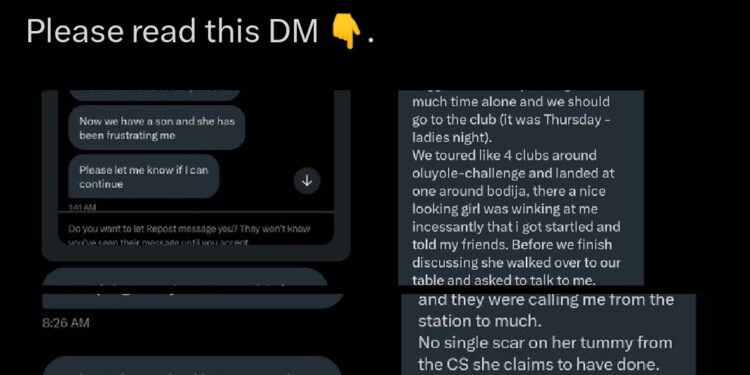 Man arrests lady for scamming him of ₦500k with fake pregnancy, lies about CS