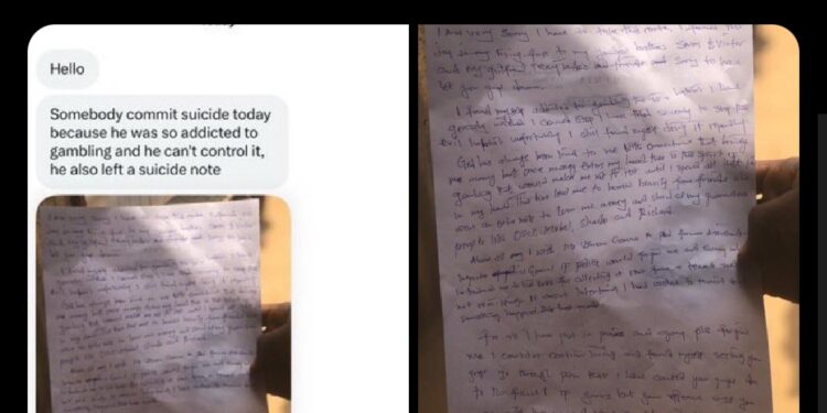 Man passes away after gambling addiction struggle, apologizes to girlfriend in farewell note