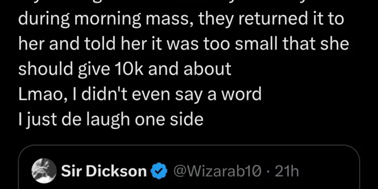 Man rants as church returns mother’s ₦4k tithe, demands ₦10k minimum