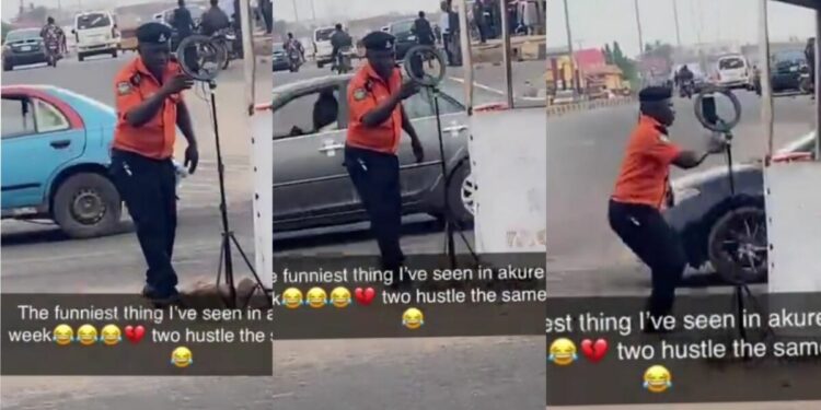 Traffic warden spotted setting ring light while on duty