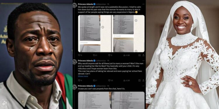 UK-based Nigerian man calls off marriage after bride’s family demands ₦3.5 million bride price