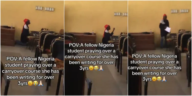 Video of female student praying over carryover course she’s been retaking for years stirs emotions online