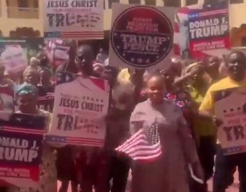 Nigerians celebrate Donald Trump winning the U.S presidential election (video)