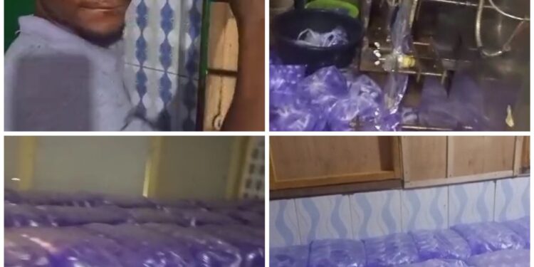 Suspects arrested for allegedly using brand name and NAFDAC number of a company to produce sachet water in Lagos (video)