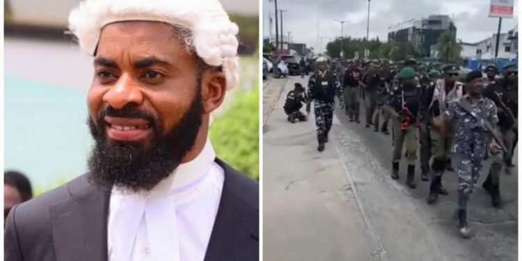 Lawyer/activist, Deji Adeyanju, reacts to video of police in show of force in Lekki, Lagos