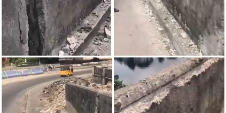 Iron scavengers harvest rods used in constructing Festac link Bridge (video)