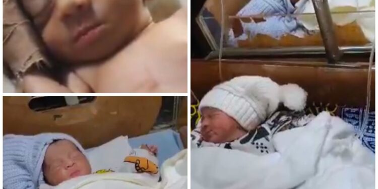 Couple welcome quadruplets after several scans during pregnancy suggested they were expecting triplets