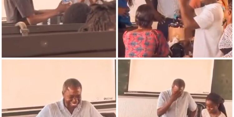 Heartwarming video of OAU students appreciating their lecturer (video)
