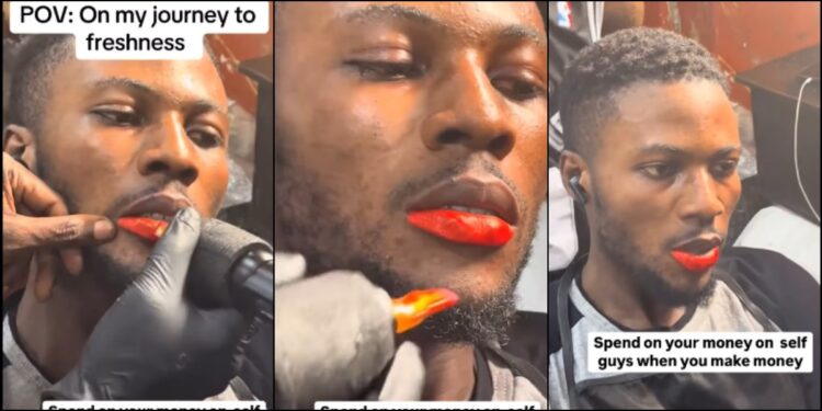 “On my journey to freshness” – Man says as he shares video of him getting a pink lip