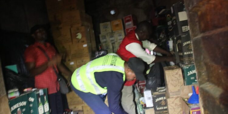 NAFDAC bursts makeshift factory in in Lagos Island where fake alcoholic beverages are being produced; seize products worth N180m