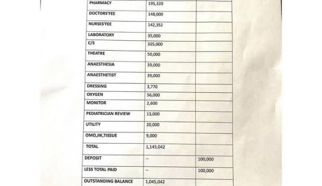 Man Laments cost of performing Cesarean Section in Nigeria