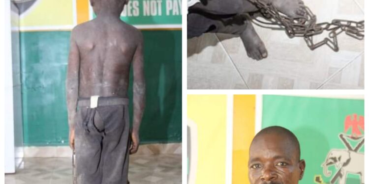 Bauchi police rescue 5-year-old boy chained, locked up and starved for three days by his father