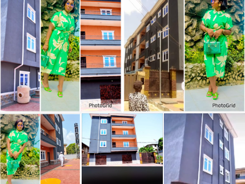 Nigerian woman overjoyed as husband gifts her a three-storey building