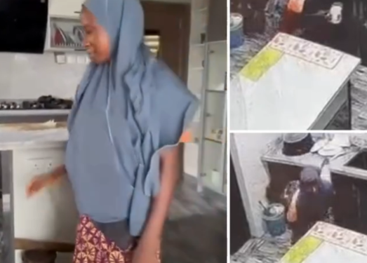 CCTV captures moment maid urinated in her madam’s mug in the kitchen (video)