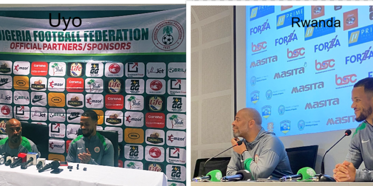 X user highlights the difference between Super Eagles press conference in Rwanda and Uyo