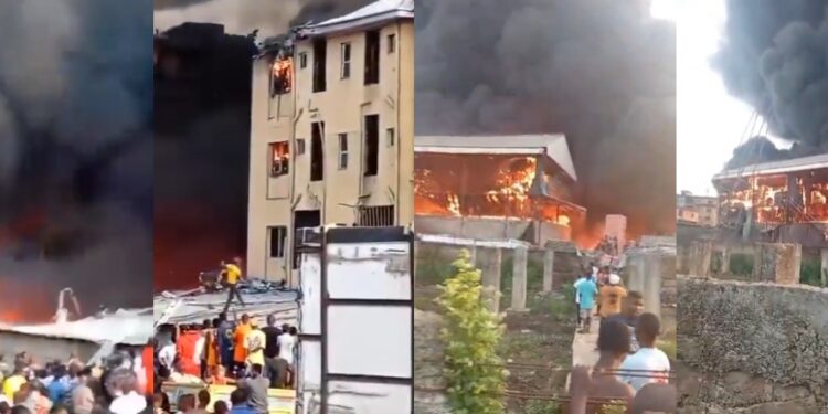 Fire razes section of Onitsha main market in Anambra