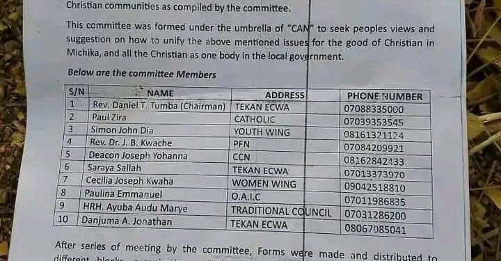 Christian Association of Nigeria approved requirements for marriage in Michika, Adamawa