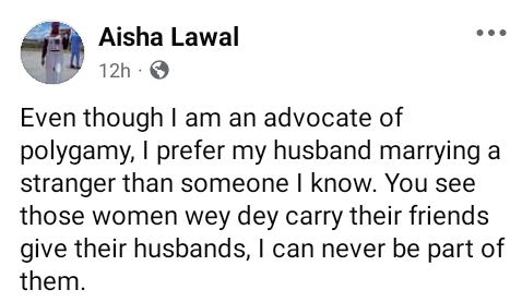 I am an advocate of polygamy but I prefer my husband marrying a stranger than someone I know – Nigerian woman says