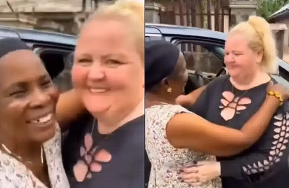 Nigerian mother expresses excitement after meeting son’s Caucasian partner for the first time