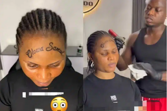 Boyfriend permanently tattoos his name on girlfriend’s face