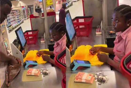 Cashier baffled as man pays with bundles of N10, coins