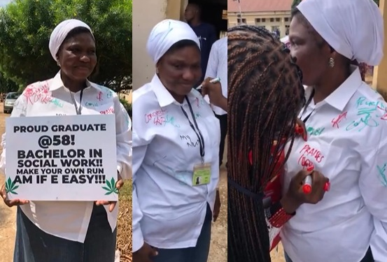 Lady celebrates her mom for bagging a BSc at 58
