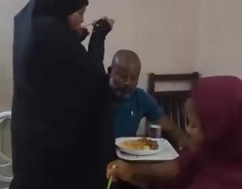 Kogi man shows off his two wives pampering and spoon-feeding him (video)