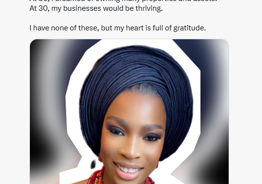 I thought I would be celebrating with my husband and two kids and my businesses would be thriving – Nigerian lady expresses her disappointment as she turns 30