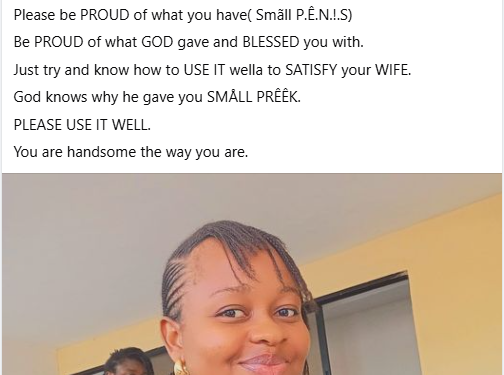 Be proud of what God gave you. Try and know how to use it well to satisfy your wife – Nigerian lawyer encourages men with small penis
