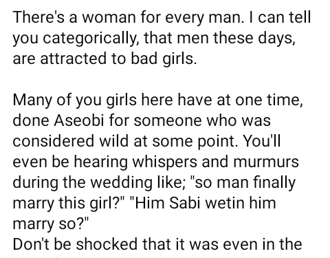 “I know many runs girls who married their clients. Real men do not care about your past” – Nigerian man says