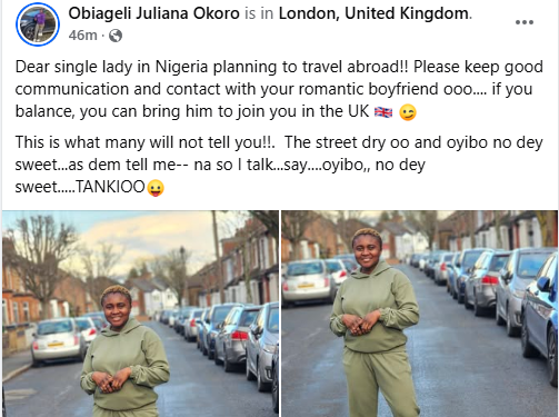 The street is dry. Brng your boyfriend to join you – UK-based Nigerian woman advises single ladies planning to relocate abroad