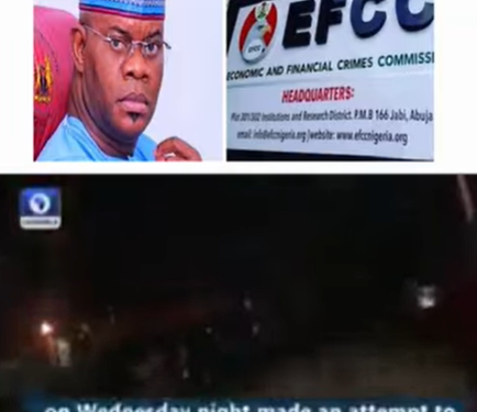Video of EFCC officials attempting to arrest Yahaya Bello at the state government’s lodge Abuja