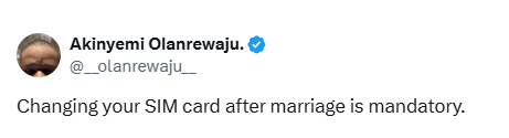 Changing your SIM card after marriage is mandatory – Nigerian man says
