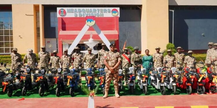 Nigerian Army rewards outstanding soldiers with electric motorcycles